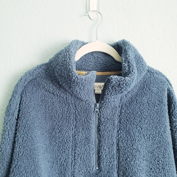 UGG Blue Sherpa Quarter Zip Jacket - Picture 4 of 7